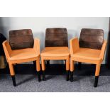 GIORGETTI, ITALIAN SET OF FOUR STYLISH DINING CHAIRS, INCLUDING A PAIR OF CARVER ARMCHAIRS, each