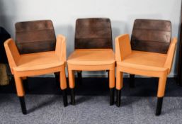 GIORGETTI, ITALIAN SET OF FOUR STYLISH DINING CHAIRS, INCLUDING A PAIR OF CARVER ARMCHAIRS, each