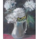 ATTRIBUTED TO THEODORE MAJOR (1908 - 1999) PASTEL DRAWING Jug vase of white flowers 15 1/2in x 13