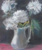 ATTRIBUTED TO THEODORE MAJOR (1908 - 1999) PASTEL DRAWING Jug vase of white flowers 15 1/2in x 13