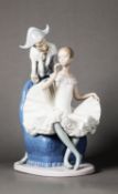 NAO PORCELAIN MODEL OF A MALE and FEMALE BALLET DANCER, 12 ½" (32cm) high