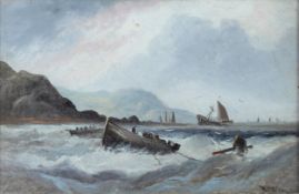 WILLIAM MATTHEW HALE (circa 1829 - 1929) PAIR OF OIL PAINTINGS ON CANVAS Coast scene with