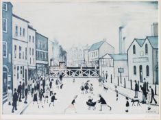 L. S. LOWRY (1887 - 1976) ARTIST SIGNED LIMITED EDITION COLOUR PRINT ‘Level Crossing, Burton on