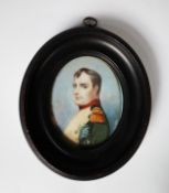 AFTER THE PAINTING BY JACQUES LOUIS DAVID, EARLY NINETEENTH CENTURY OVAL PORTRAIT MINIATURE ON IVORY