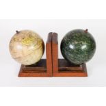 GLOBES: Pair of Philip’s Popular Celestial and Terrestrial Globe BOOKENDS, c.1950, the first