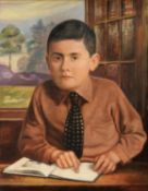 H BOGGERT (EARLY TWENTIETH CENTURY) OIL PAINTING ON CANVAS Portrait of a schoolboy seated with an
