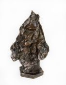 H R ANEZ (NINETEENTH/ TWENTIETH CENTURY) BROWN PATINATED BRONZE BUST ‘Mandril’ Inscribed: MANDRIL,