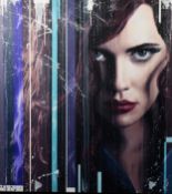 KRIS HARDY (b.1978) MIXED MEDIA ON CANVAS ‘Black Widow’ Signed, titled to gallery label verso 40”