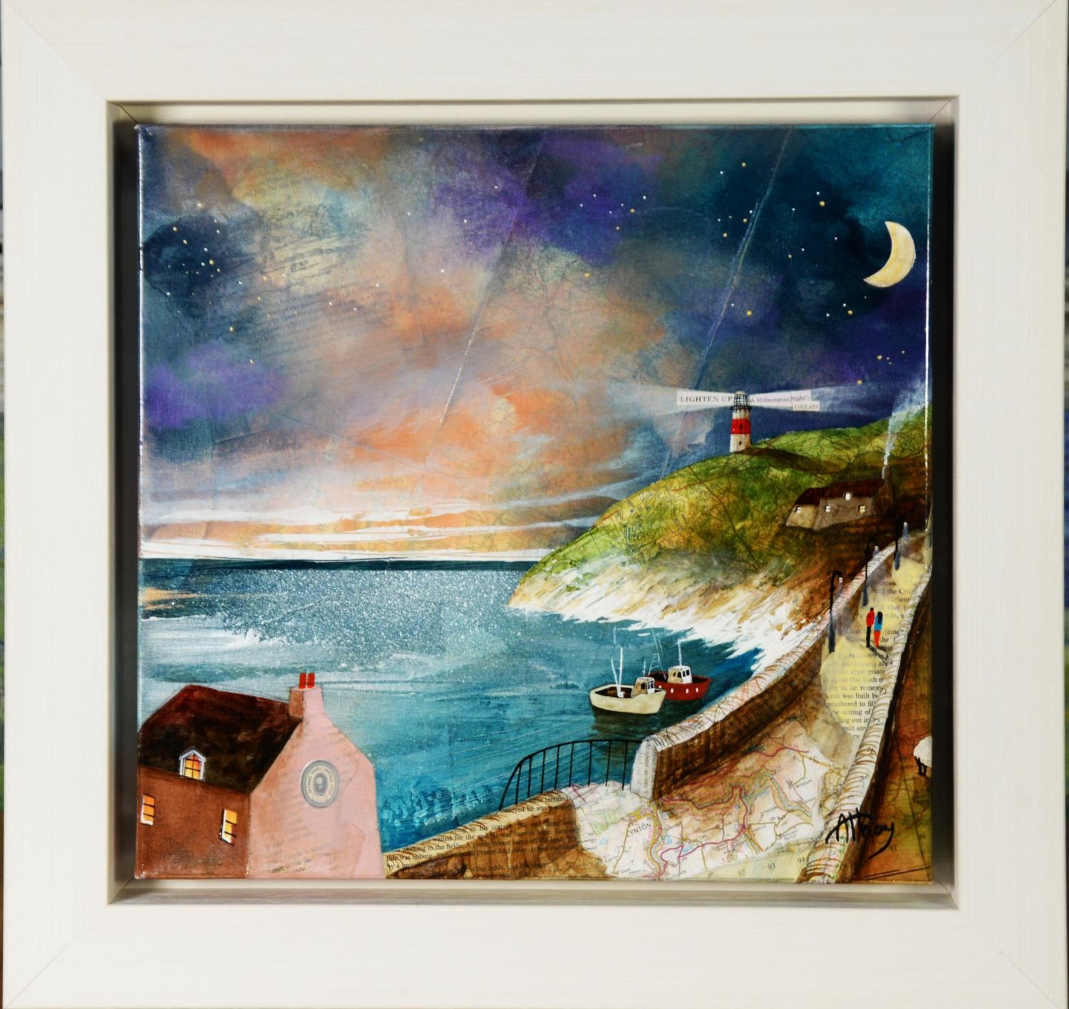 KEITH ATHAY (MODERN) MIXED MEDIA ON BOX CANVAS ‘A Midsummer Night’s Dream’ Signed, titled to gallery - Image 2 of 2