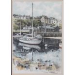 COLIN WARDEN (b.1944) WATERCOLOUR, heightened in white Porthmadog Signed 15 ¾” x 10 ½” (40cm x 26.