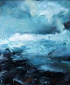 DIANA TERRY (TWENTIETH/ TWENTY FIRST CENTURY) ACRYLIC ON BOARD ‘The Sea, the Sea’ Signed, titled