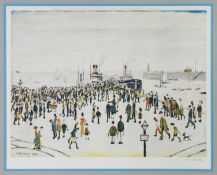 L. S. LOWRY (1887 - 1976) ARTIST SIGNED LIMITED EDITION COLOUR PRINT ‘Ferry Boats’ An edition of 500