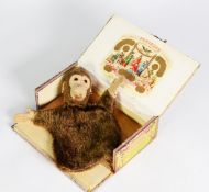 STEIFF VINTAGE MONKEY GLOVE PUPPET with fawn felt features, glass eyes, felt hands and ears, brown