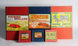 GEOGRAPHIA LTD, 1930's BOARD GAMES RESPECTIVELY 'TOURING ENGLAND', 'TOURING SCOTLAND' and 'TOURING