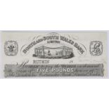 BANKNOTES: North & South Wales Bank (1836-1908) Ruthin proof £5, no serial number, 2nd of August