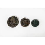 ROMAN COINS: Constantius II 337-361 AD bronze Follis, obv. CONSTANTIVS PF AVG, laureate, rosette