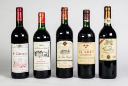 FIVE BOTTLES OF FRENCH RED WINE, 1985 and later, comprising: CHATEAU FLEUR CHAIGNEAU, 1997, LES