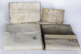INDENTURES: Four 18th century indentures on vellum [4]