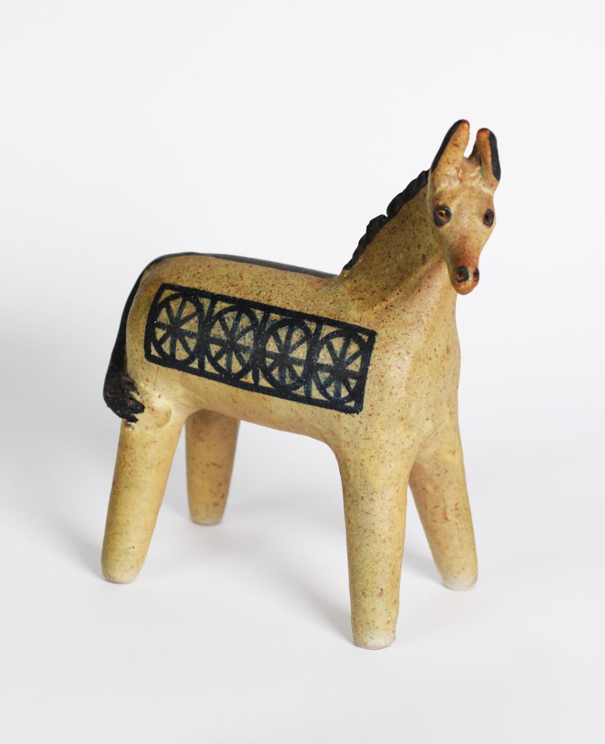 Mid-twentieth century tin-glazed earthenware horse by Alfaraz Pottery, Spain c.1960 8" (20.5 cm) H