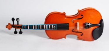 WILLIAM TECHNIC USA, violin and bow in fabric case, 1988