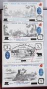 BANKNOTES: Six Black Sheep Company Welsh Castle Series banknotes of varying denomination,