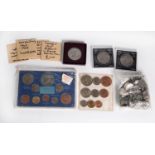 3 CASED FESTIVAL OF BRITAIN 1951 CROWNS; 3 wallets of pre-decimal coims; 6 Churchill crowns; USA