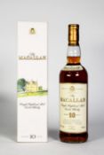 BOTTLE OF ‘THE MACALLAN’ 10 YEARS OLD SINGLE MALT SCOTCH WHISKY, with card box
