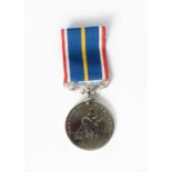 CASED NATIONAL SERVICE MEDAL, with ribbon and plastic card numbered 28022