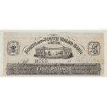 BANKNOTES: North & South Wales Bank (1836-1908) Mold proof £5 note, 18-, no serial number,