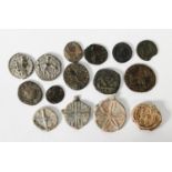 ROMAN COINS: Quantity of Roman and other ancient coins to include 20 coins found on a Roman site