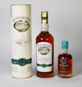 TWO BOTTLES OF SINGLE MALT SCOTCH WHISKY FROM ISLAY, comprising: BOWMORE, AGED 12 YEARS, in card