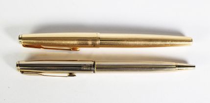 PARKER 12ct ROLLED GOLD FOUNTAIN PEN, also a PARKER SONNET GOLD PLATED BALL-POINT PEN (2)