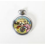 DAN DARE POCKET WATCH, WITH MECHANICAL MOVEMENT, the pictorial dial depicting Dan Dare with an arm