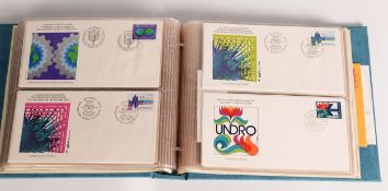 STAMPS, BOUND UNITED NATIONS COMMEMORATIVE FIRST DAY COVER COLLECTION 1976 - 79, issued by