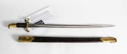 PATTERN 1855 LANCASTER SWORD BAYONET. A FALCHION BLADED 'SAPPERS & MINERS' BAYONET with good