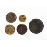 COINS AND TOKENS: Collection of 17th century and later copper and brass coinage including a