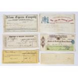 PAPER MONEY: various cheques, bankers drafts, cash promises and related ephemera including Rock