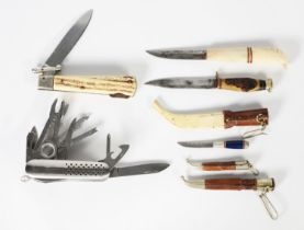 ALL STAINLESS STEEL POST-WAR SWISS ARMY TYPE POCKET KNIFE, with 15 implements to include; magnifying
