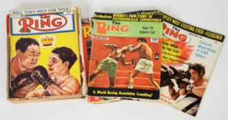 BOXING INTEREST. A large quantity of The Ring, BOXING magazines 1940s to 1960s approx. 50 issues