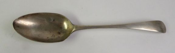 GEORGE III SILVER TABLESPOON, Early English Pattern, makers Peter and Ann Bateman, London 1795, 1.