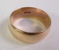 9CT GOLD BAND RING, marked ‘9CT’, ring size 3/12, 12.8g