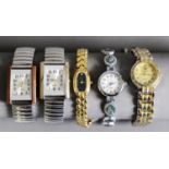 LADY'S AVIA GOLD PLATED BRACELET WATCH, with quartz movement; and FOUR OTHER LADIES QUARTZ