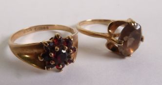 18ct GOLD RING, set with centre small sapphire and two tiny white stones AND A 18ct GOLD RING, the