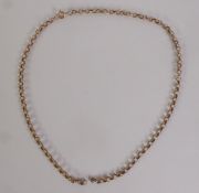 9ct GOLD BELCHER CHAIN NECKLACE, with ring clasp (chain broken), 10.2gms