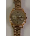 A GENTLEMANS 18ct GOLD ‘GENTRY’ SWISS CHRONOGRAPH WRISTWATCH, with 17 jewels movement, the