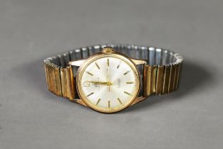 GENT'S VINTAGE BUCHERER, SWISS, GOLD PLATED WRISTWATCH, with 17 jewels incabloc movement, silvered