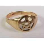9CT GOLD STAR OF DAVID RING, marked ‘9CT’, ring size Z1/2, 4.9g