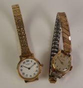 LADY’S ROTARY QUARTZ GILT METAL BRACELET WATCH; and a LADY’S TIMEX QUARTZ GILT METAL BRACELET