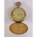 WALTHAM HUNTER POCKET WATCH, with keyless movement No. 8332825, Roman dial with subsidiary seconds