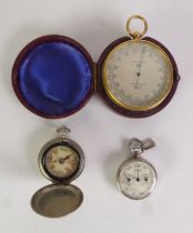 E.R. WATTS, LONDON, PORTABLE COMPENSATED BAROMETER, with circular silvered dial, in gilt brass